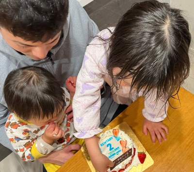 高橋健太郎選手の妻と子供たち